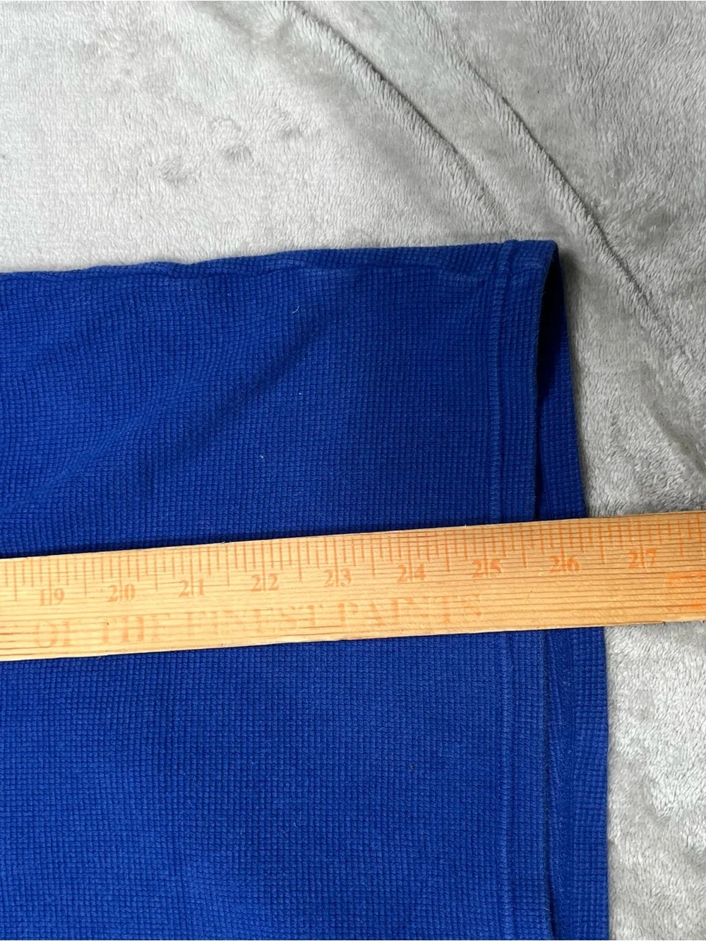 Polo Ralph Lauren Thermal L/S Shirt Mens L Blue/Orange Waffle Knit Pony Logo